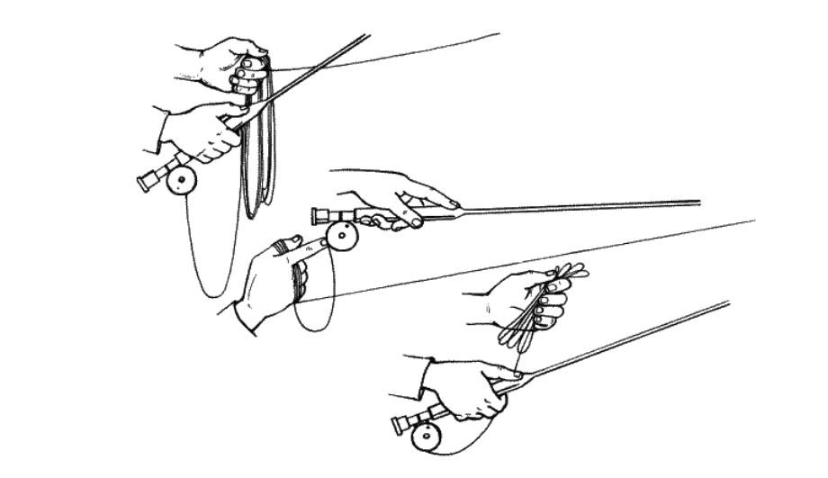 Способы укладки шнура в руке
